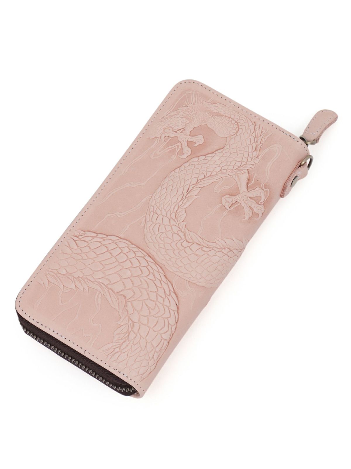 【絡繰魂・粋】“龍神”エンボス加工レザーロングウォレット