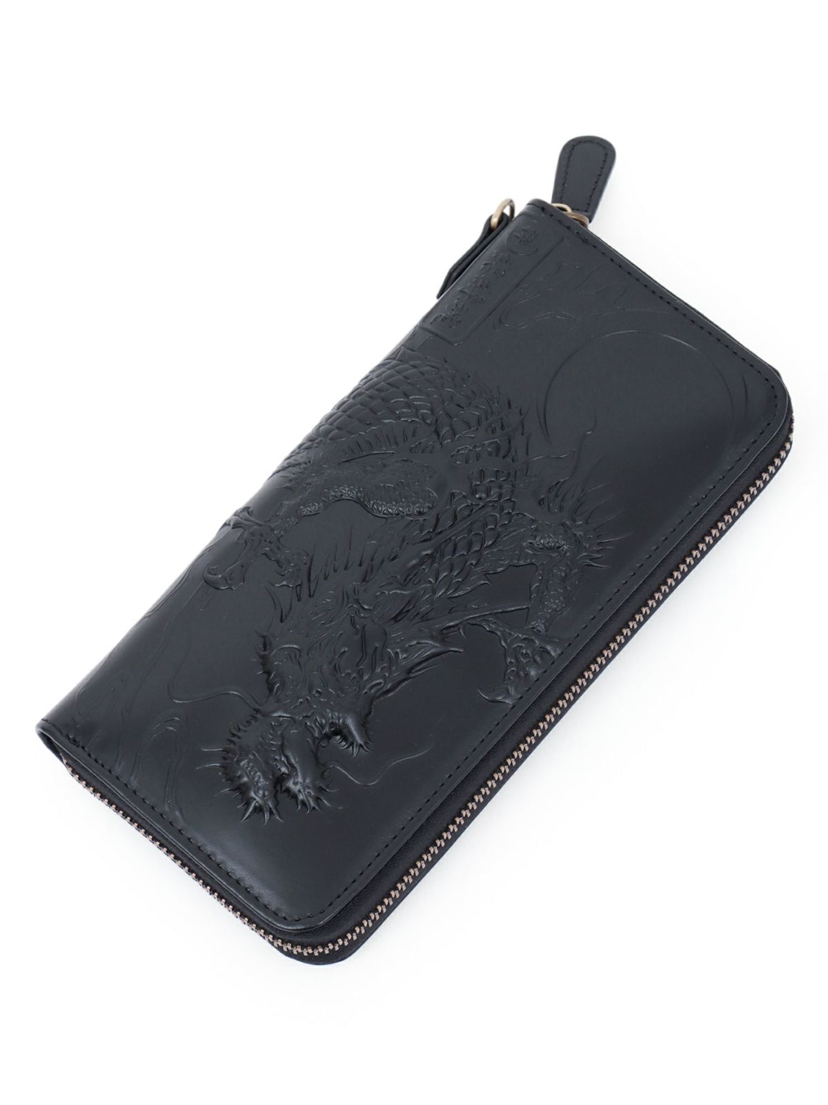 【絡繰魂・粋】“龍神”エンボス加工レザーロングウォレット