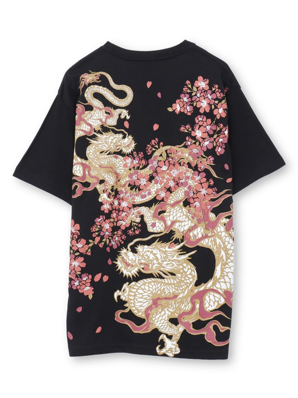 【和風景】双龍刺繍入りプリントTシャツ