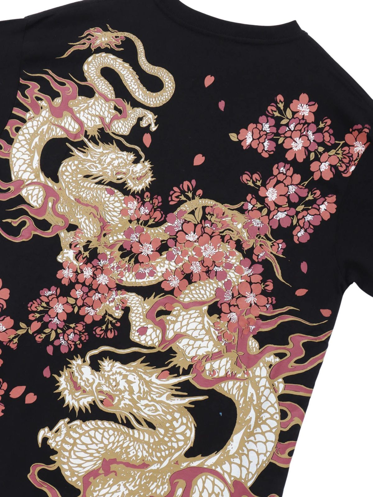 【和風景】双龍刺繍入りプリントTシャツ