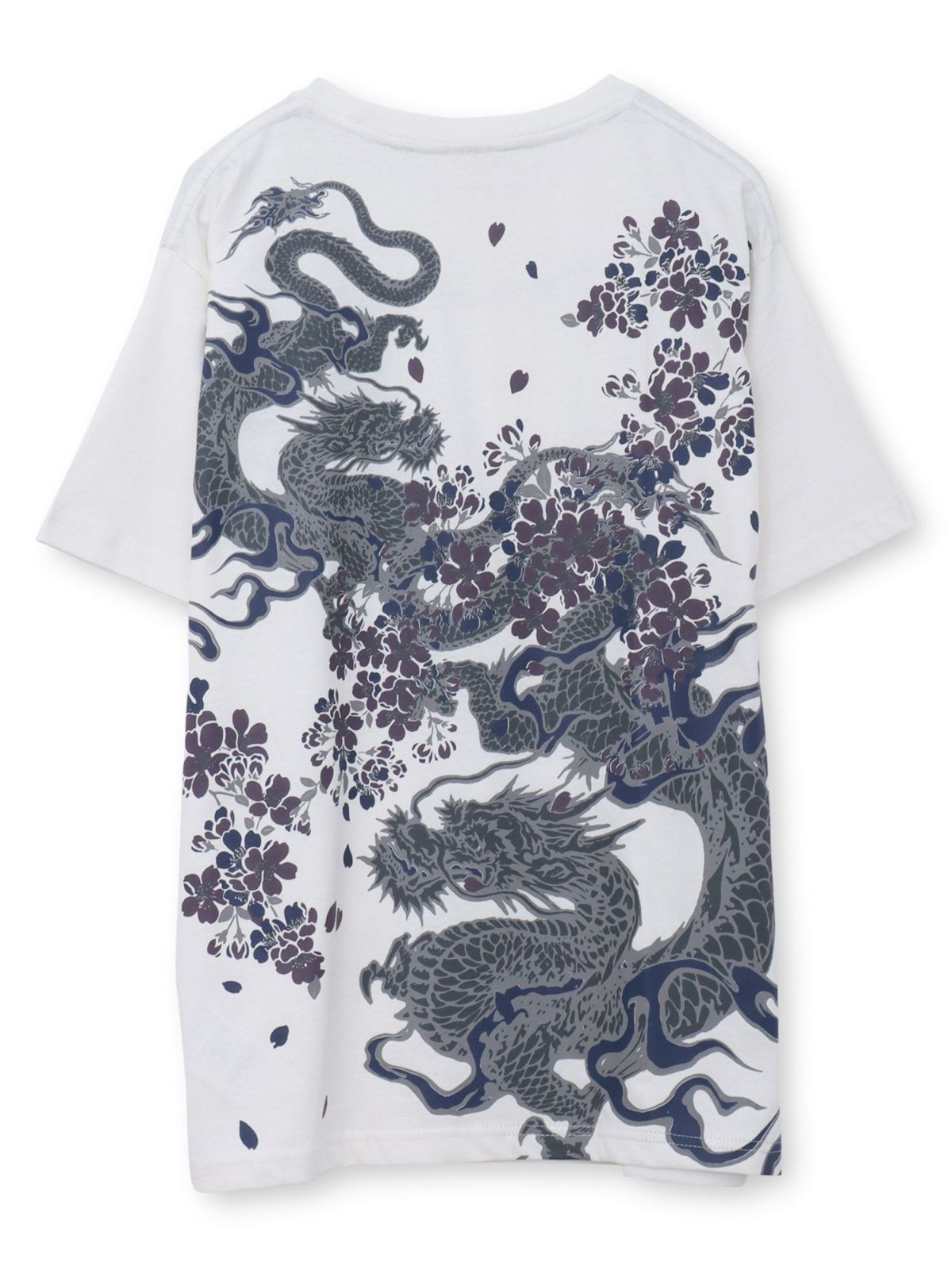 【和風景】双龍刺繍入りプリントTシャツ