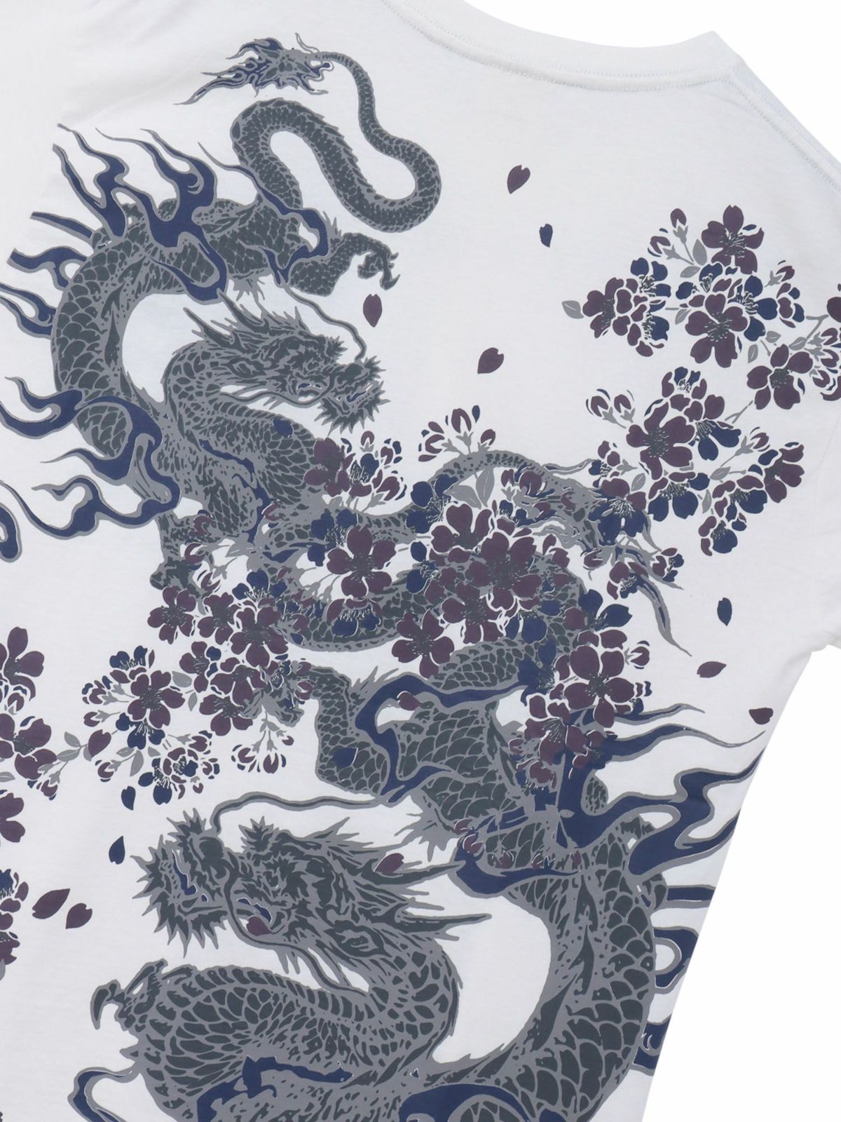 【和風景】双龍刺繍入りプリントTシャツ