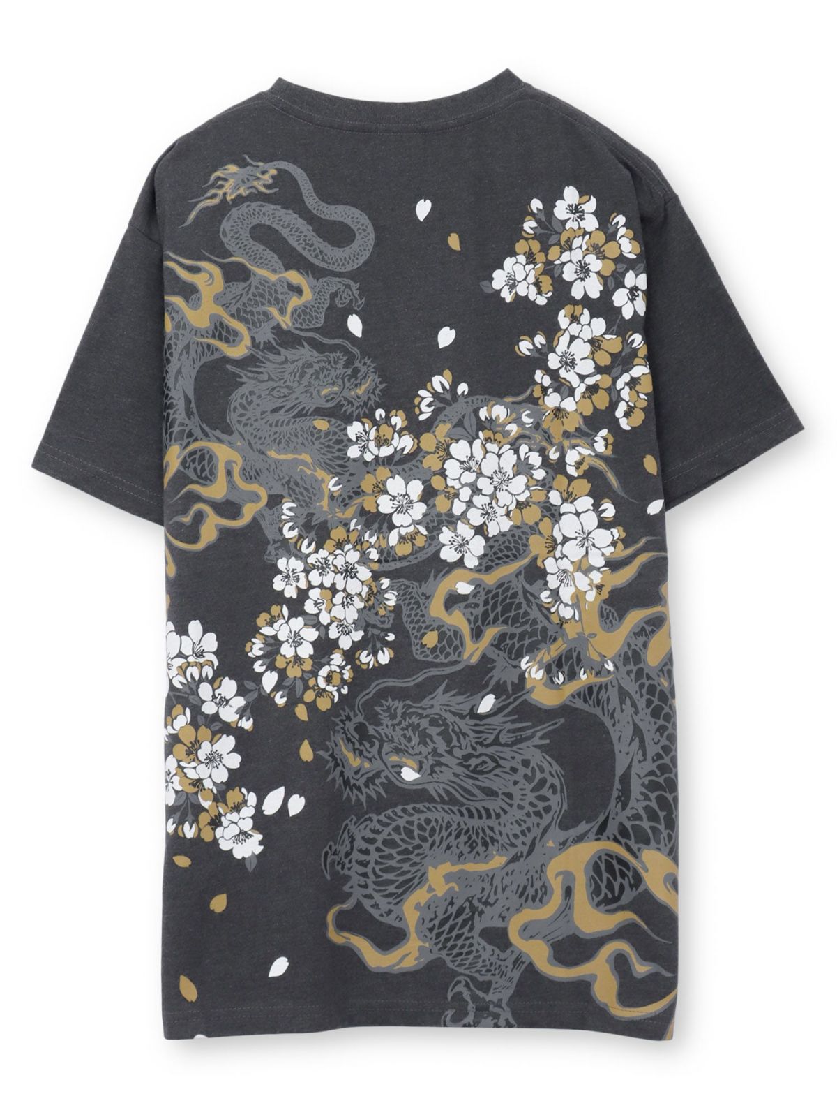 【和風景】双龍刺繍入りプリントTシャツ