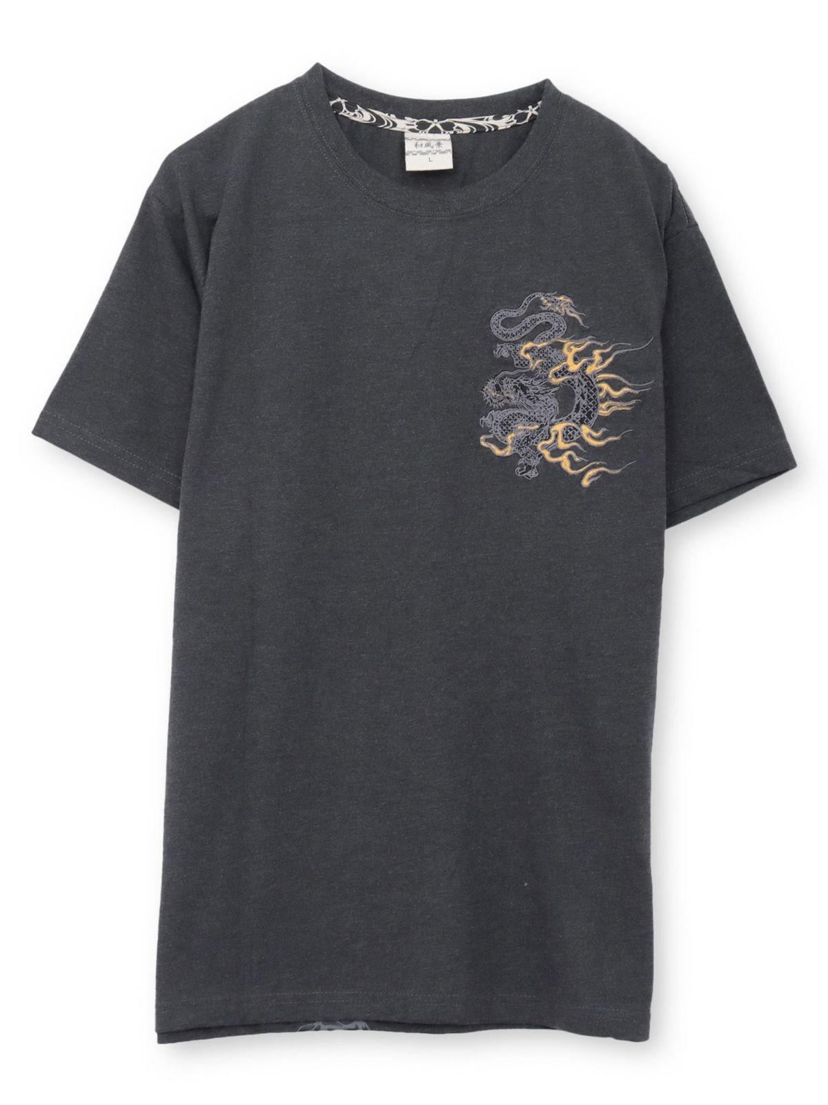 【和風景】双龍刺繍入りプリントTシャツ