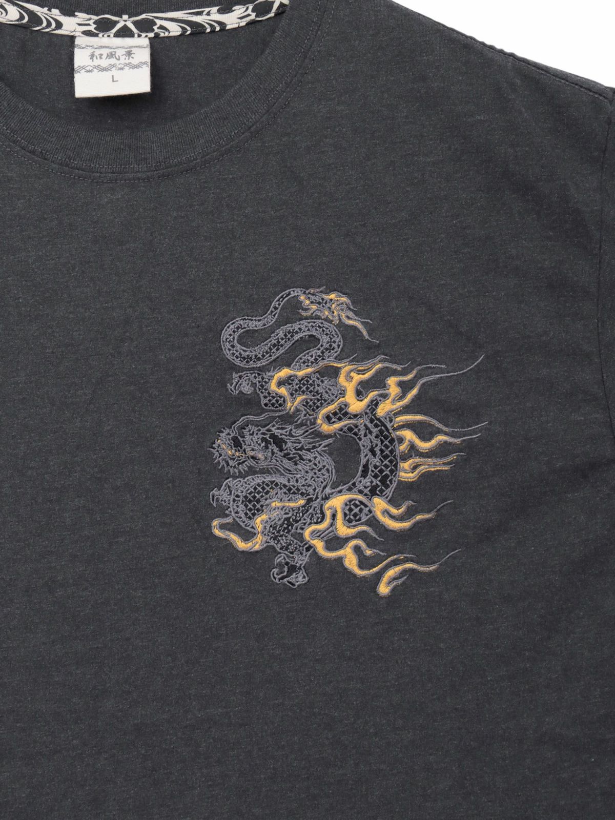 【和風景】双龍刺繍入りプリントTシャツ