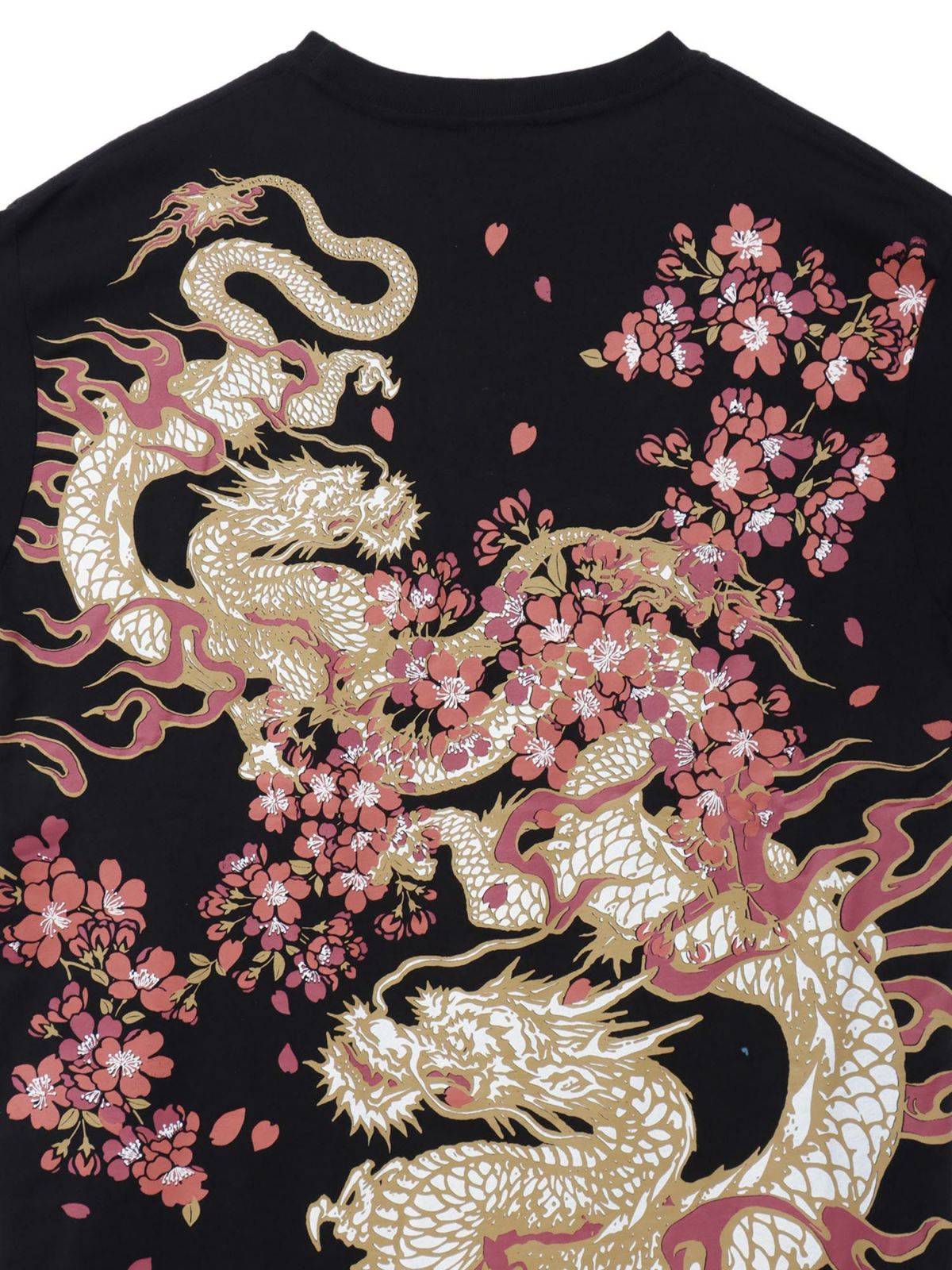 【和風景】双龍刺繍入りプリントTシャツ