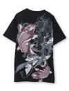 【和風景】登り鯉 刺繍入りプリントＴシャツ