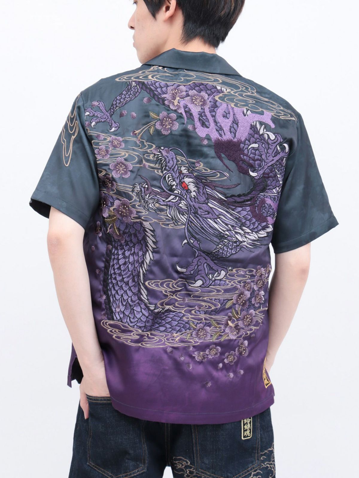 【絡繰魂・粋】“桜龍降臨”総刺繍アロハシャツ