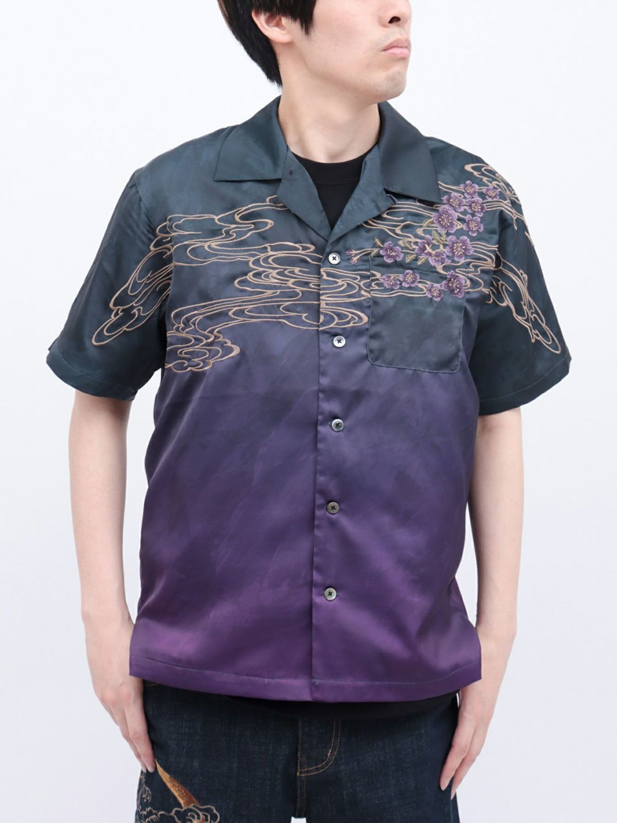 【絡繰魂・粋】“桜龍降臨”総刺繍アロハシャツ