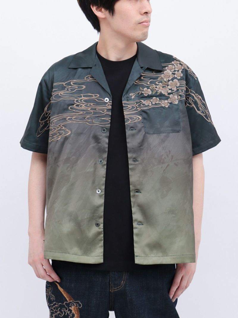 【絡繰魂・粋】“桜龍降臨”総刺繍アロハシャツ