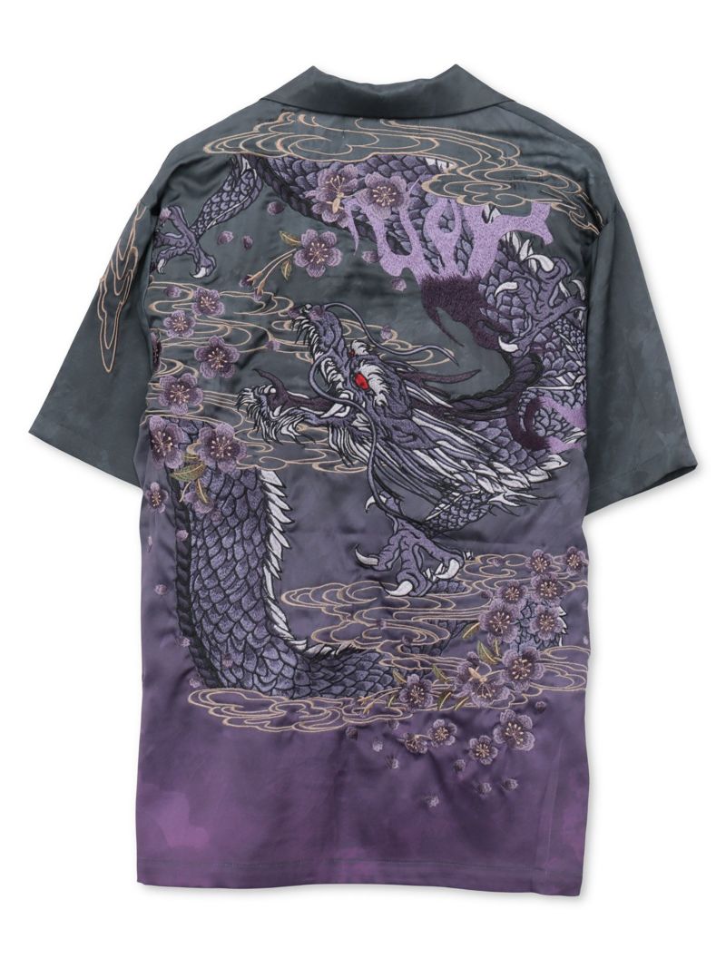 【絡繰魂・粋】“桜龍降臨”総刺繍アロハシャツ
