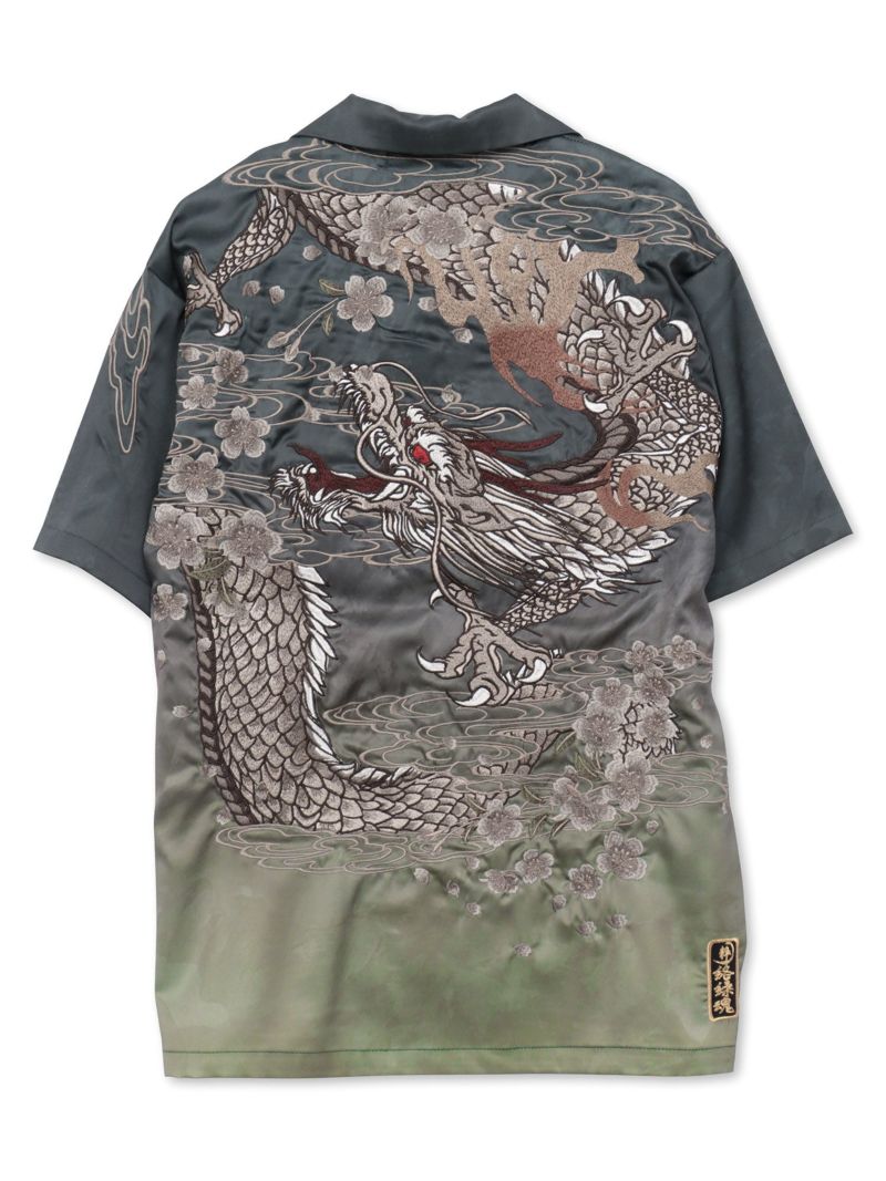 【絡繰魂・粋】“桜龍降臨”総刺繍アロハシャツ