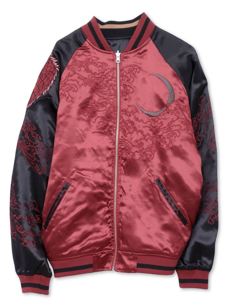 【絡繰魂・粋】“月光双龍”総刺繍リバーシブルスカジャン