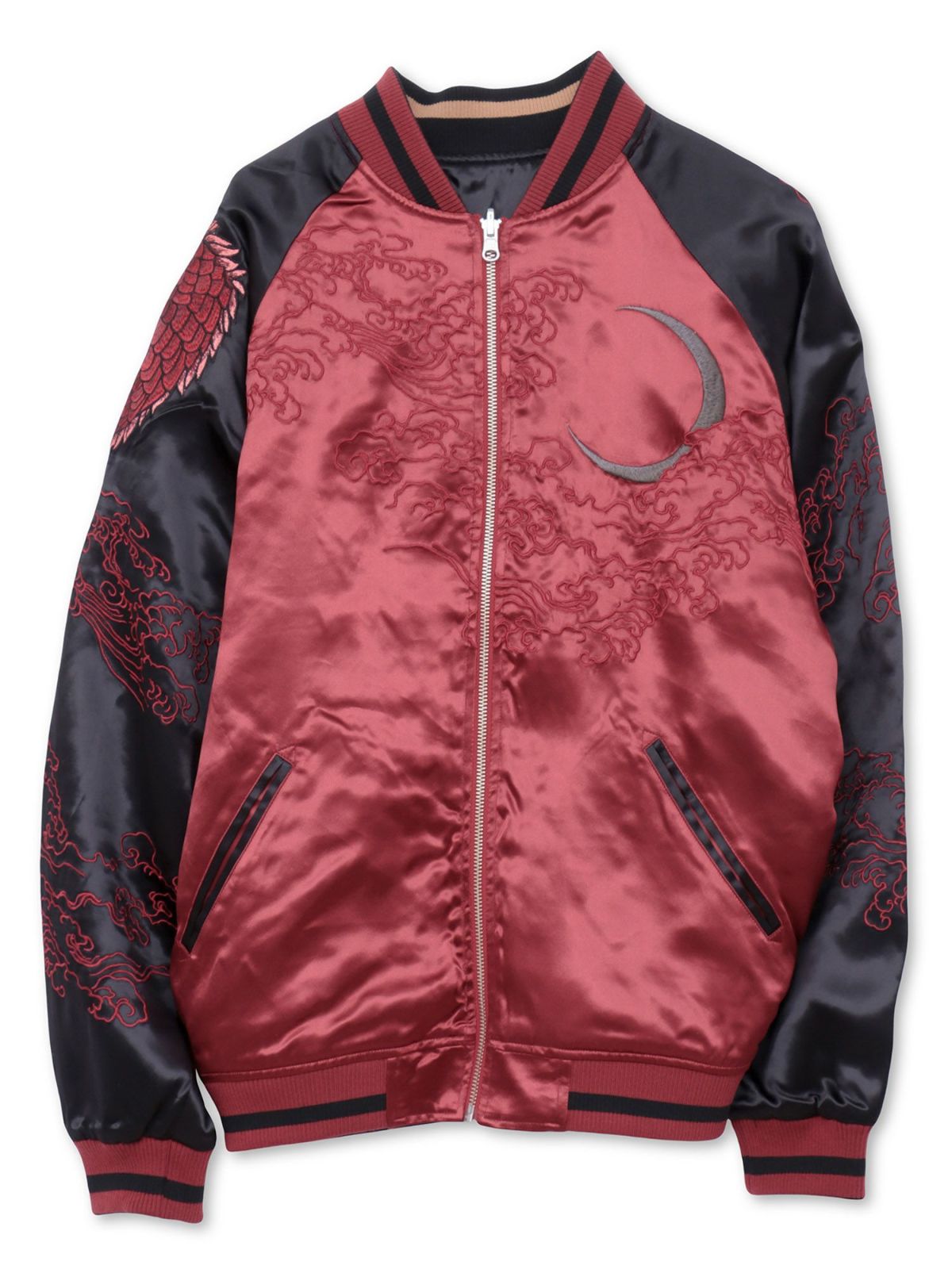 【絡繰魂・粋】“月光双龍”総刺繍リバーシブルスカジャン