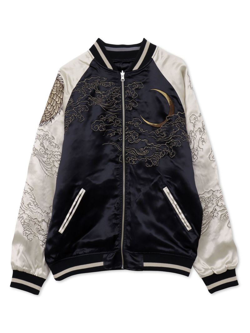 【絡繰魂・粋】“月光双龍”総刺繍リバーシブルスカジャン