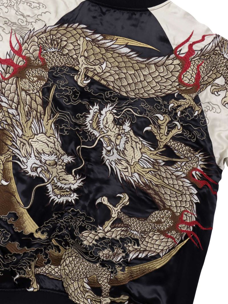 【絡繰魂・粋】“月光双龍”総刺繍リバーシブルスカジャン
