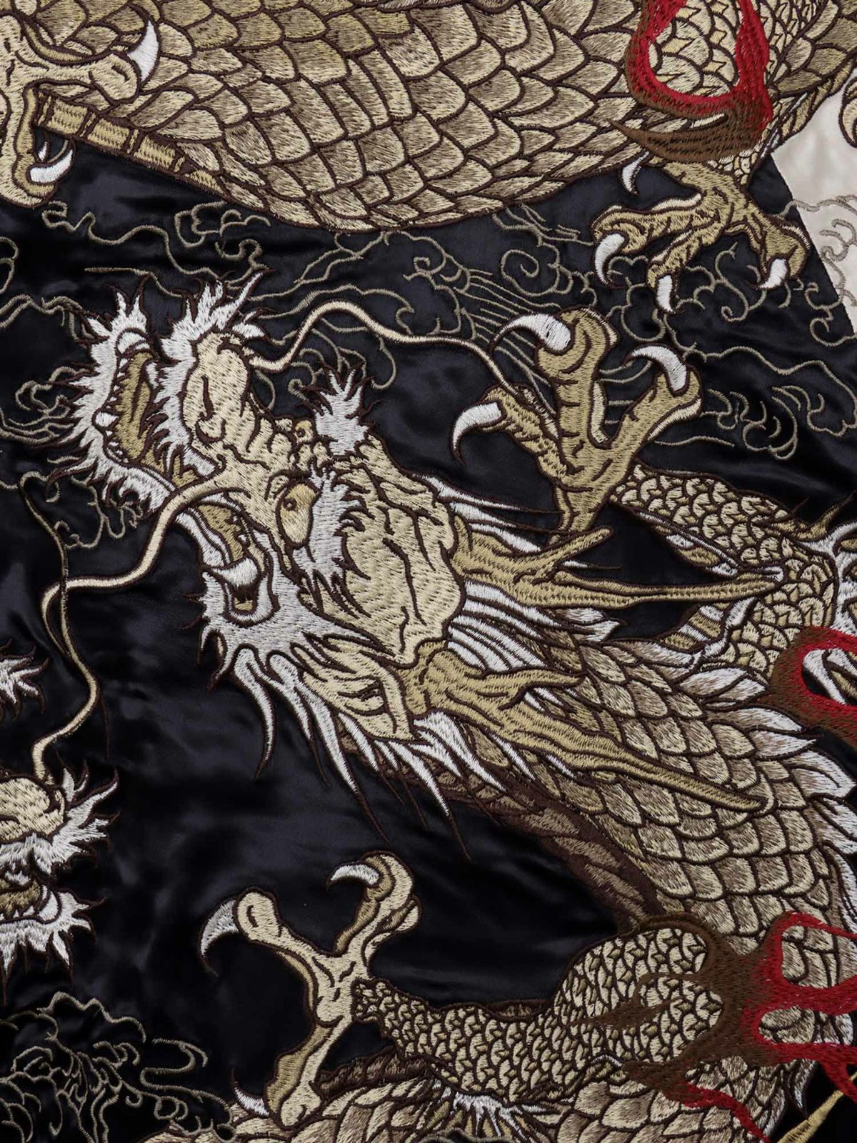 【絡繰魂・粋】“月光双龍”総刺繍リバーシブルスカジャン