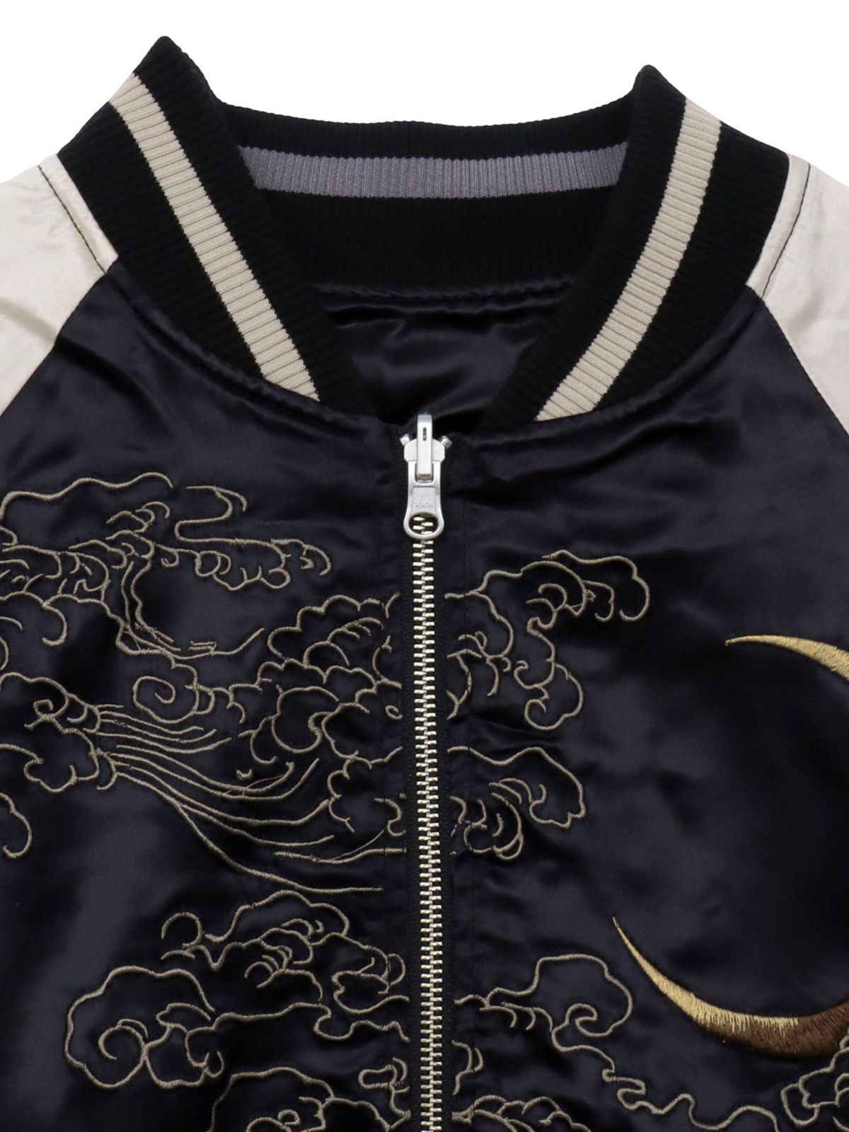 【絡繰魂・粋】“月光双龍”総刺繍リバーシブルスカジャン