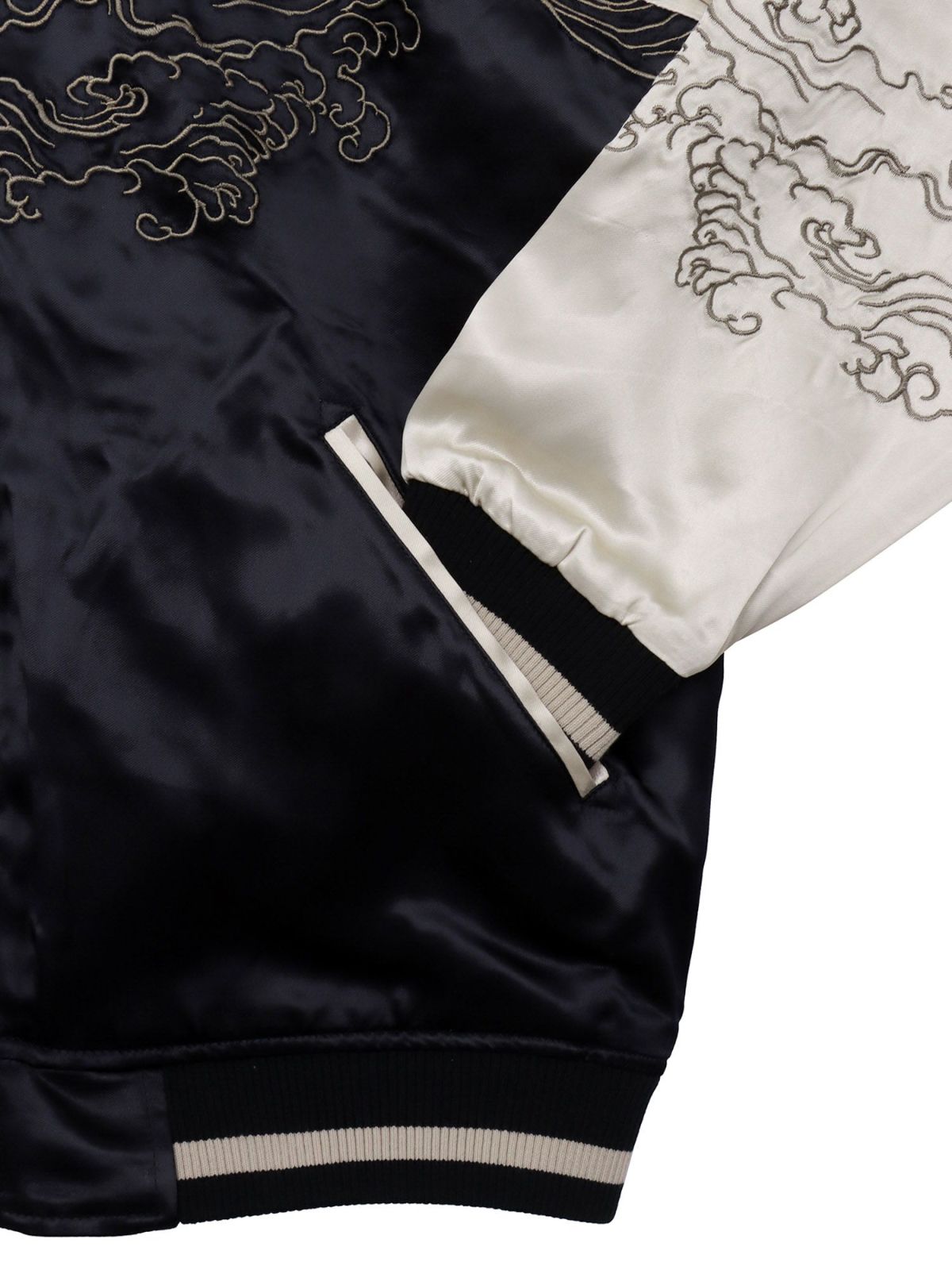 【絡繰魂・粋】“月光双龍”総刺繍リバーシブルスカジャン