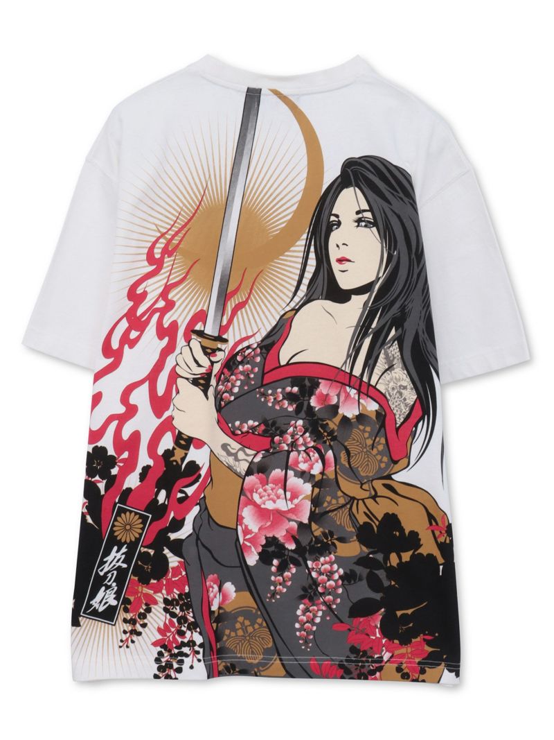 【抜刀娘】“妃那 闇討ち”プリントTシャツ