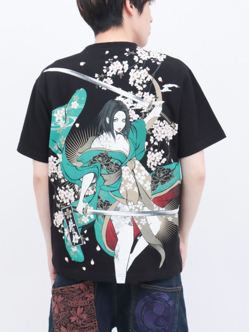 【抜刀娘】“凛 暴威 ”プリントTシャツ