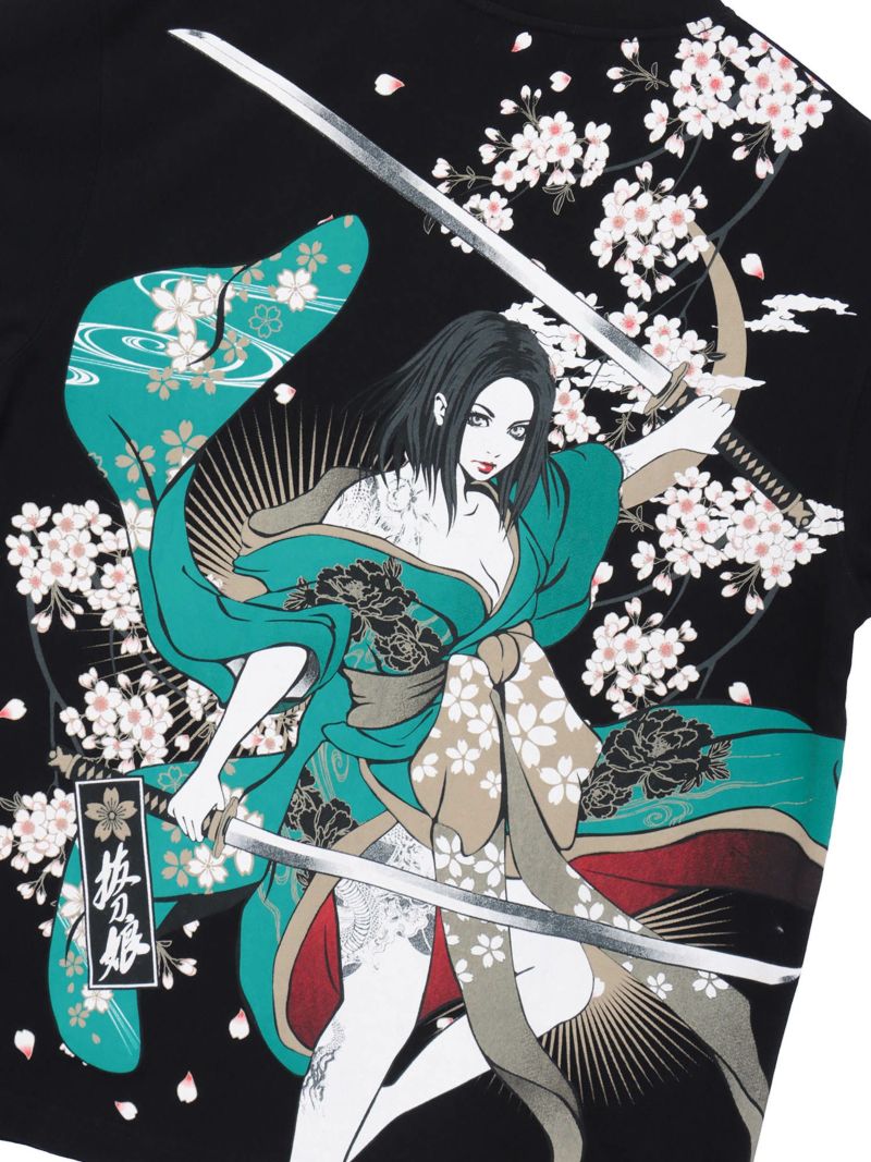 【抜刀娘】“凛 暴威 ”プリントTシャツ