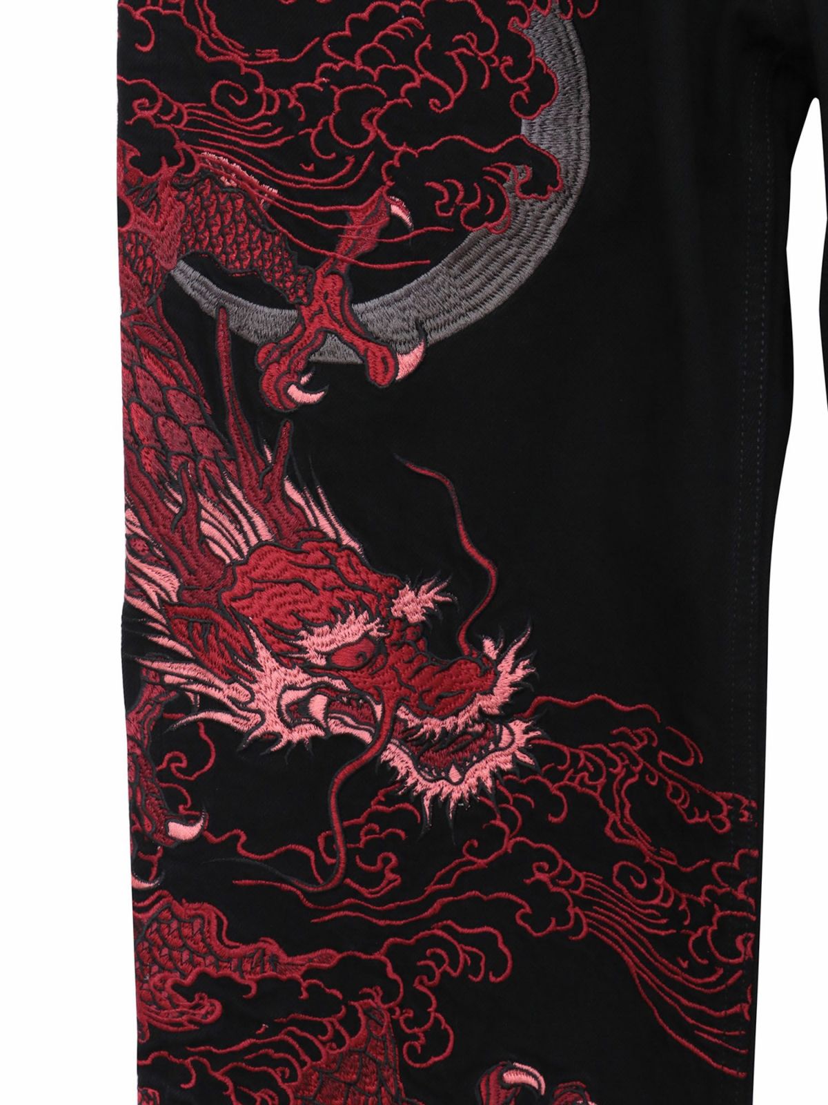 【絡繰魂・粋】“月光双龍”総刺繍デニムパンツ