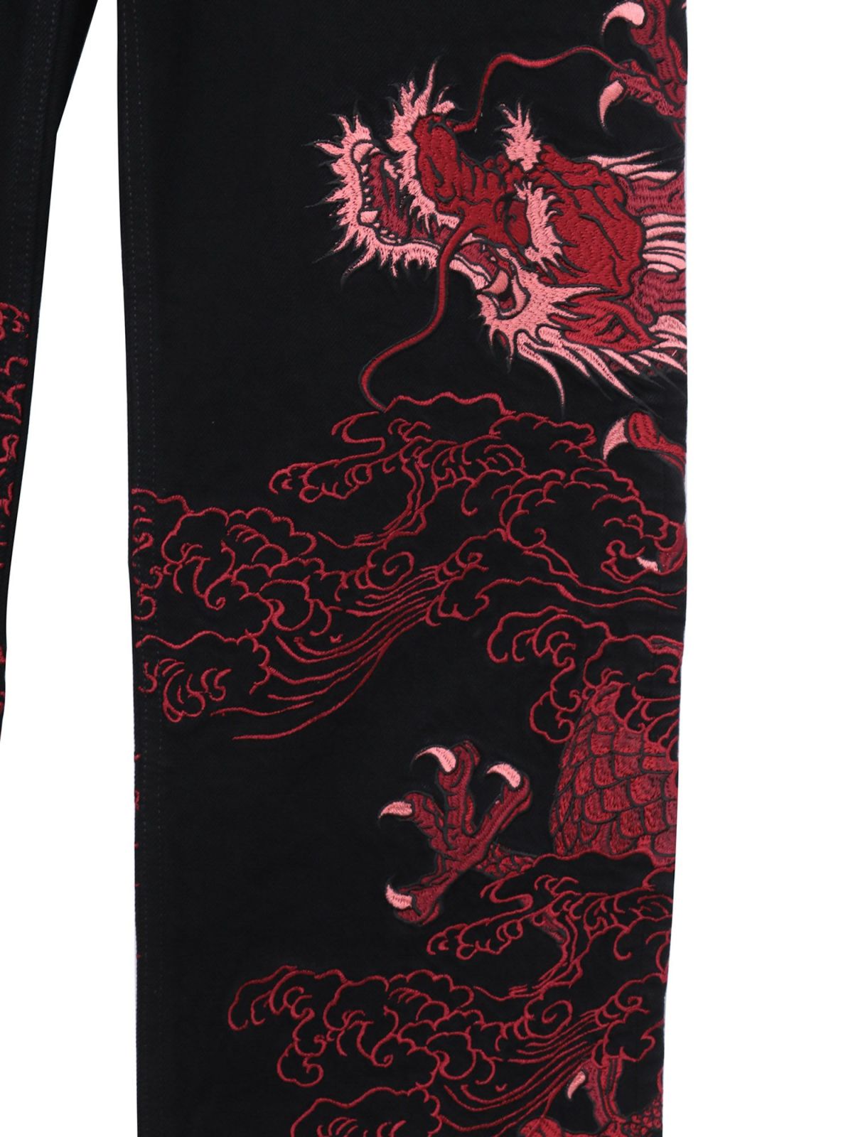 【絡繰魂・粋】“月光双龍”総刺繍デニムパンツ