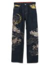 【絡繰魂・粋】“月光双龍”総刺繍デニムパンツ