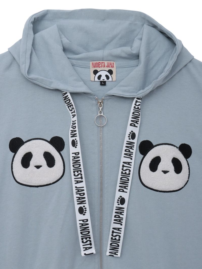 【PANDIESTA JAPAN】“夏のリアル天使の羽根付きパンダさん”BIGシルエット半袖ZIPパーカー