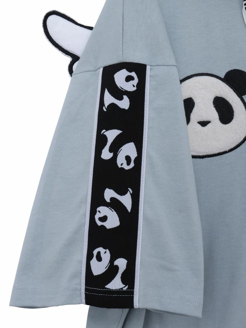 【PANDIESTA JAPAN】“夏のリアル天使の羽根付きパンダさん”BIGシルエット半袖ZIPパーカー