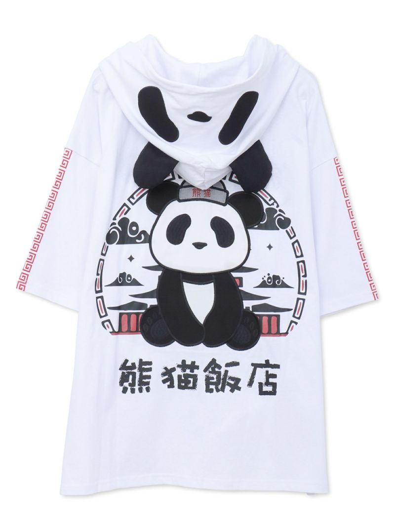 【PANDIESTA JAPAN】“中華屋パンダさん”BIGシルエット半袖ZIPパーカー