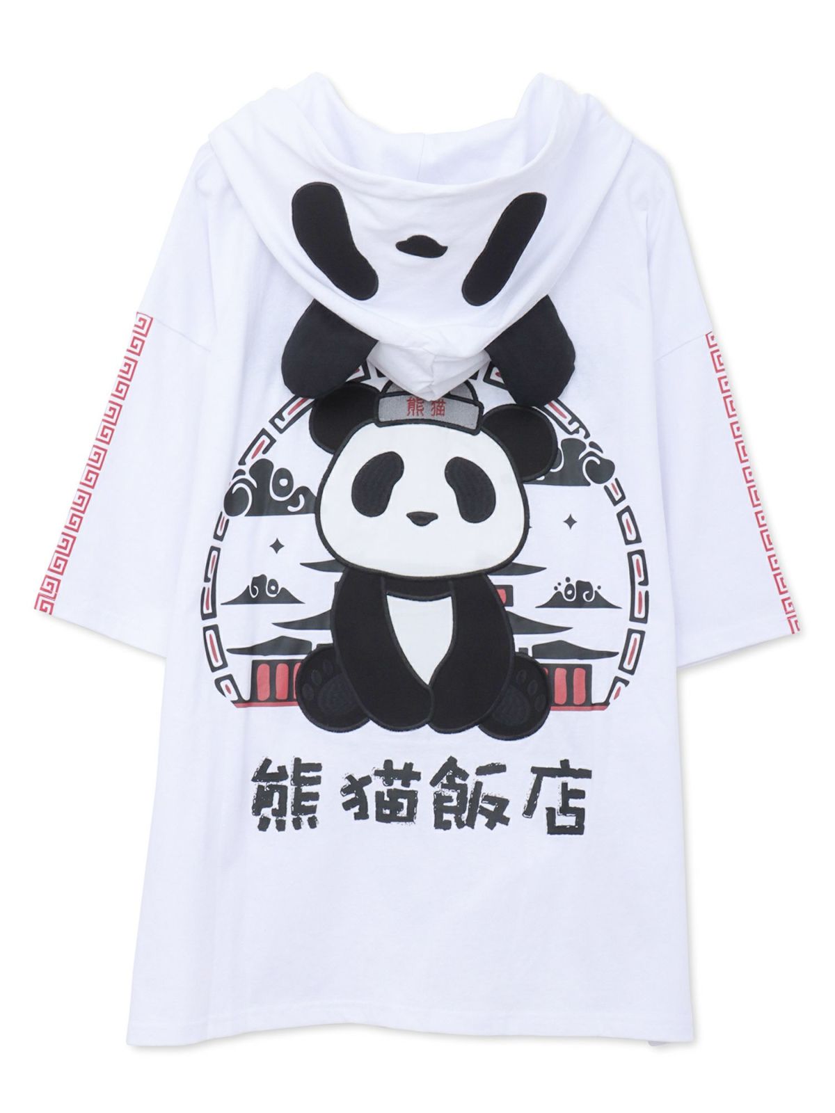 【PANDIESTA JAPAN】“中華屋パンダさん”BIGシルエット半袖ZIPパーカー