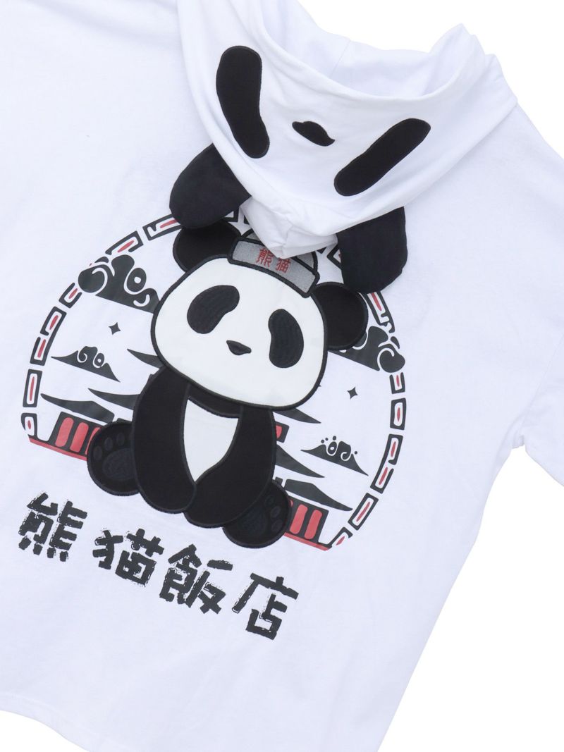 【PANDIESTA JAPAN】“中華屋パンダさん”BIGシルエット半袖ZIPパーカー