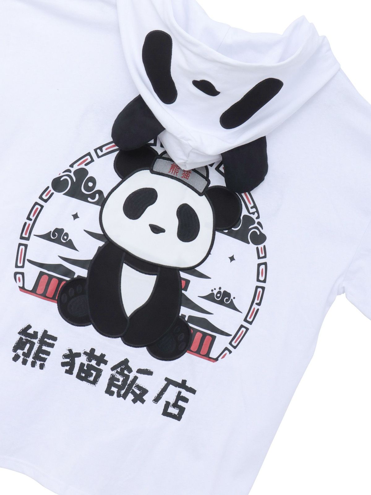【PANDIESTA JAPAN】“中華屋パンダさん”BIGシルエット半袖ZIPパーカー
