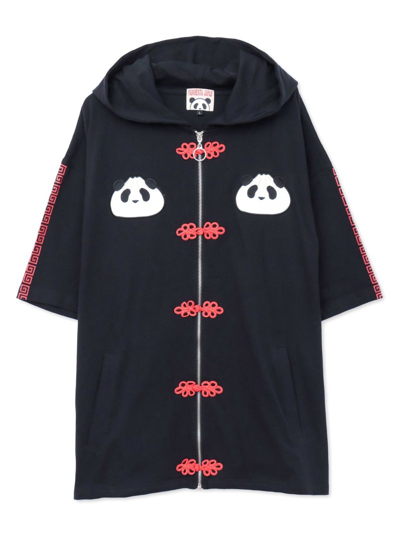 【PANDIESTA JAPAN】“中華屋パンダさん”BIGシルエット半袖ZIPパーカー