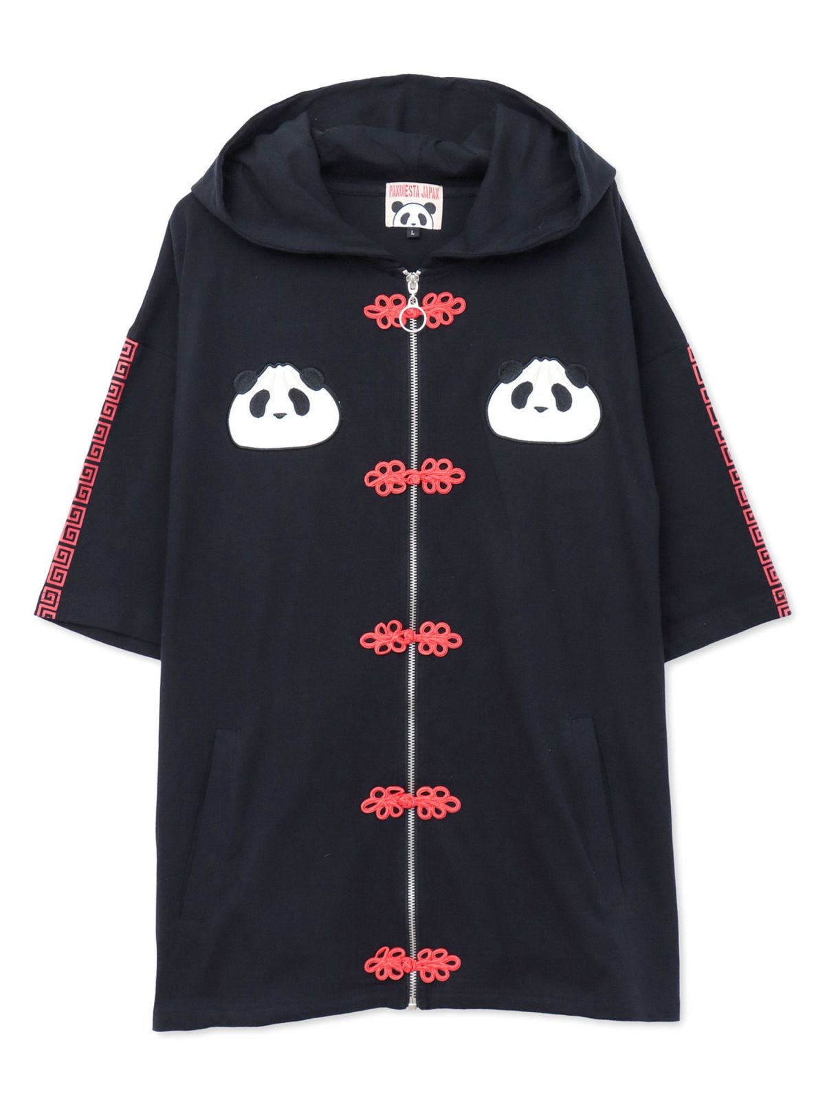 【PANDIESTA JAPAN】“中華屋パンダさん”BIGシルエット半袖ZIPパーカー