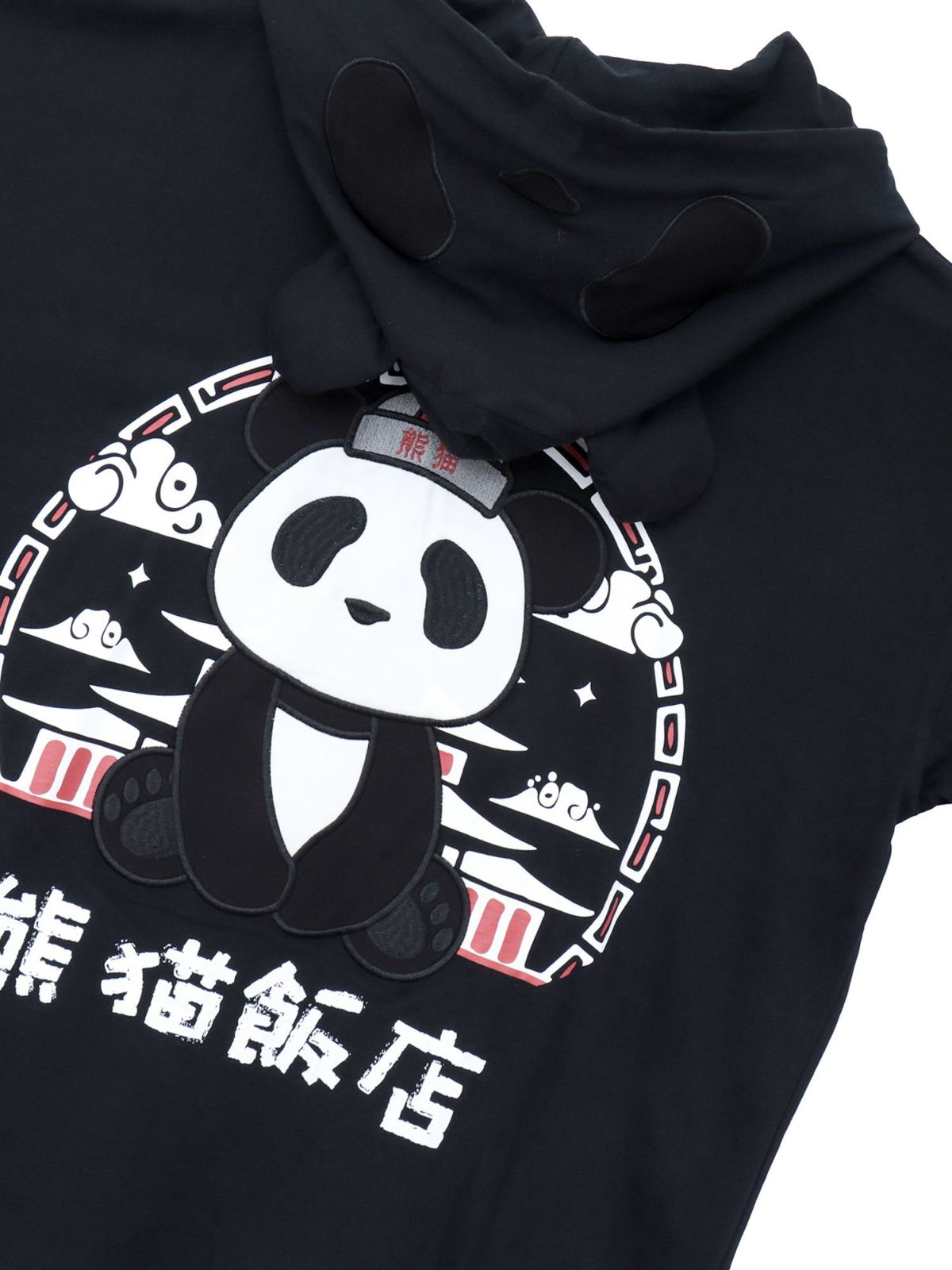 【PANDIESTA JAPAN】“中華屋パンダさん”BIGシルエット半袖ZIPパーカー