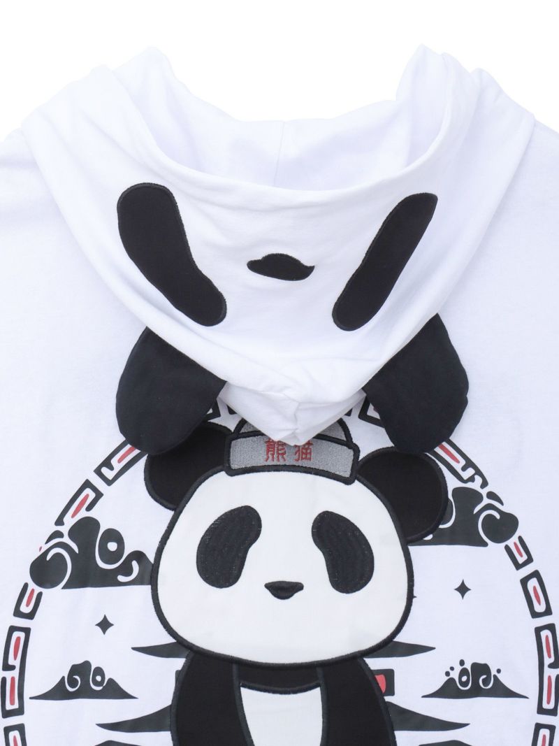 【PANDIESTA JAPAN】“中華屋パンダさん”BIGシルエット半袖ZIPパーカー
