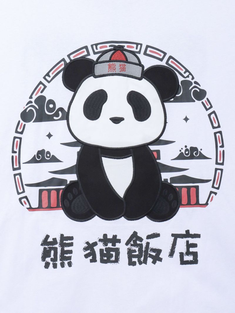 【PANDIESTA JAPAN】“中華屋パンダさん”BIGシルエット半袖ZIPパーカー