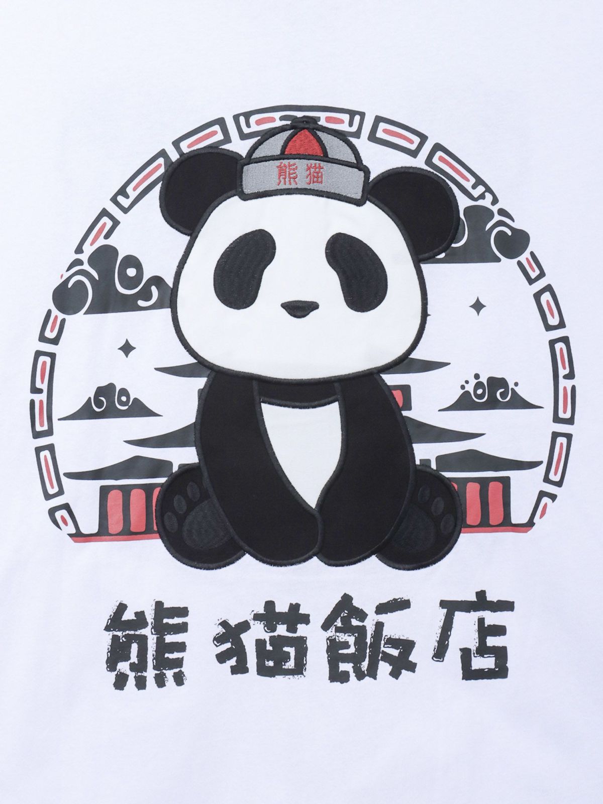 【PANDIESTA JAPAN】“中華屋パンダさん”BIGシルエット半袖ZIPパーカー