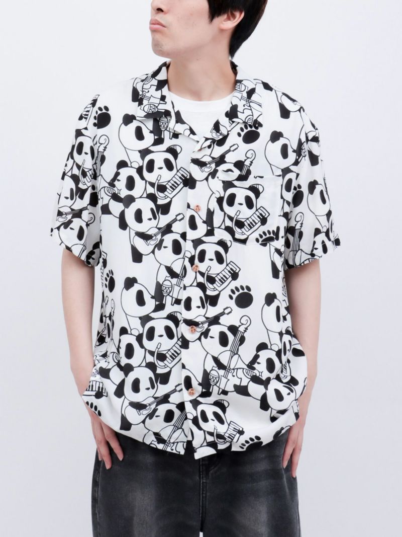 【PANDIESTA JAPAN】“くまねこ楽団”レーヨンアロハシャツ