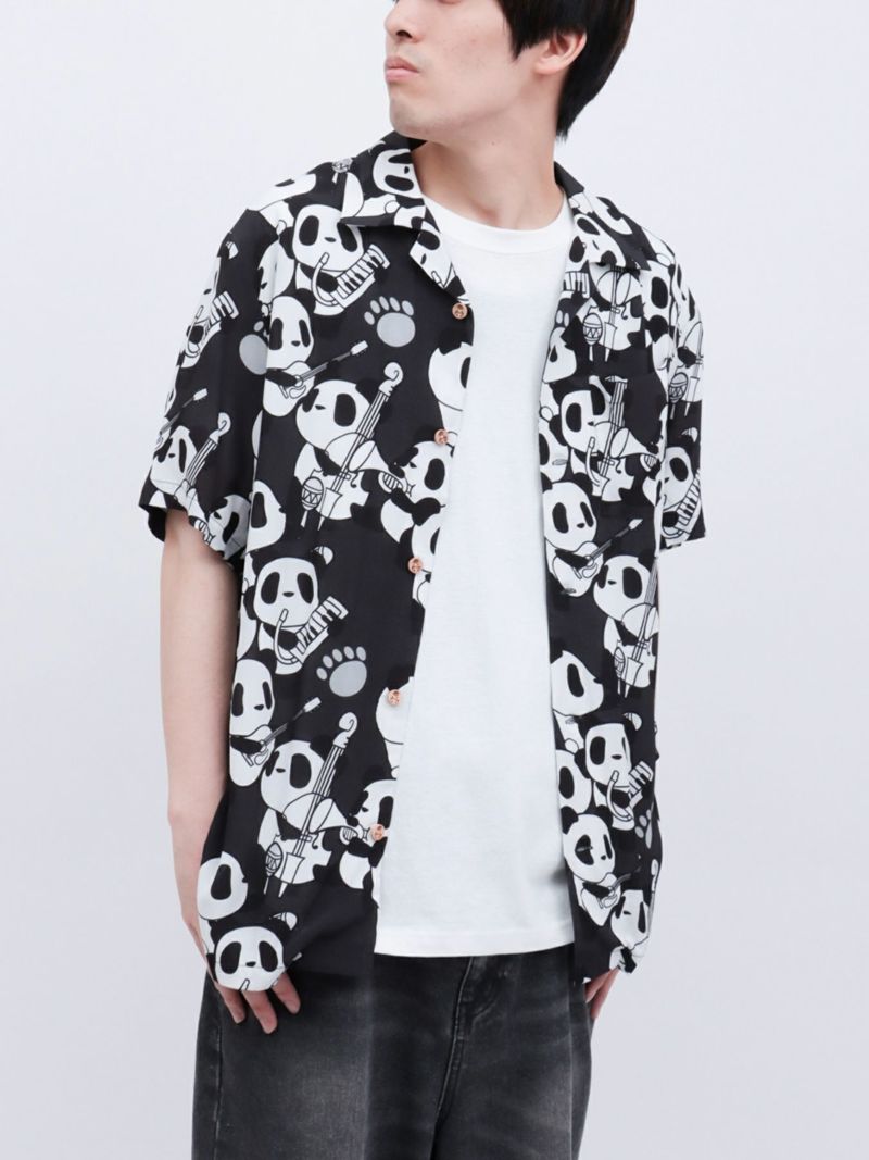 【PANDIESTA JAPAN】“くまねこ楽団”レーヨンアロハシャツ