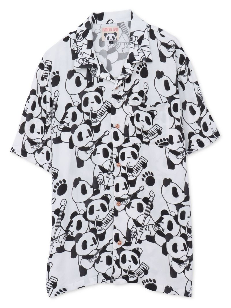 【PANDIESTA JAPAN】“くまねこ楽団”レーヨンアロハシャツ