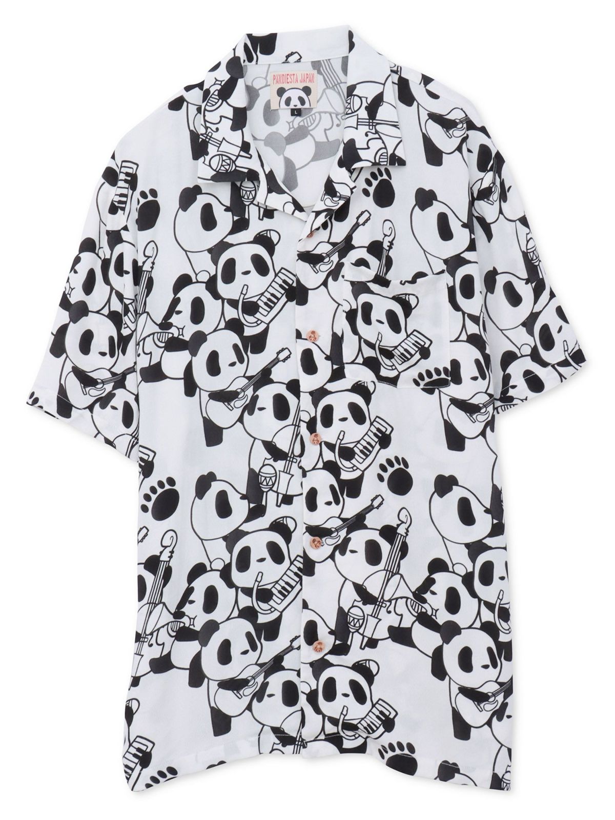 【PANDIESTA JAPAN】“くまねこ楽団”レーヨンアロハシャツ