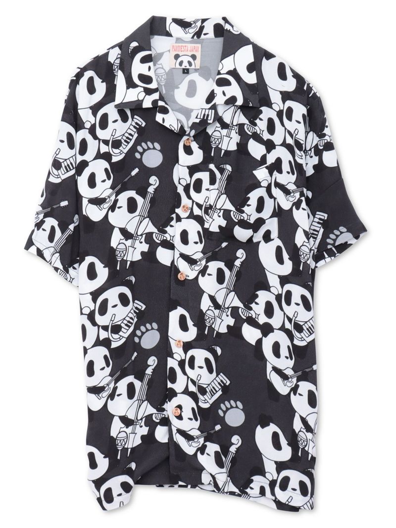 【PANDIESTA JAPAN】“くまねこ楽団”レーヨンアロハシャツ