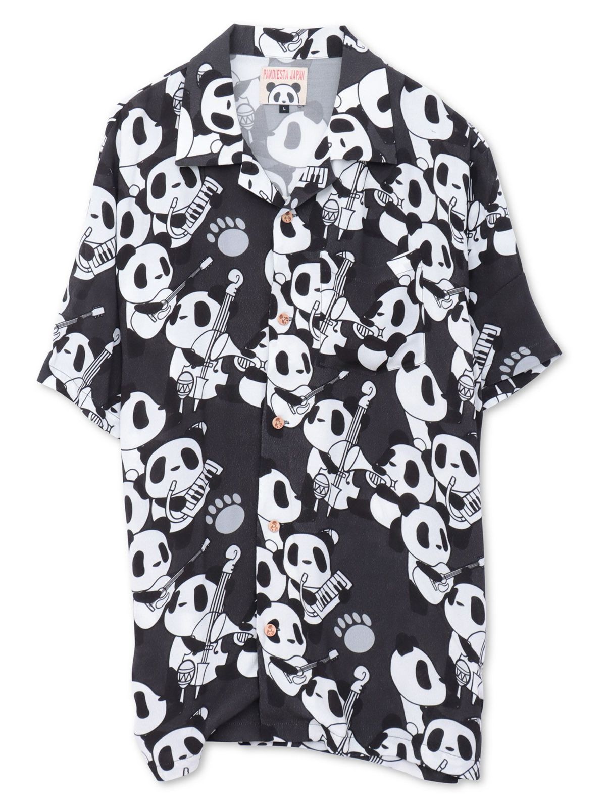 【PANDIESTA JAPAN】“くまねこ楽団”レーヨンアロハシャツ