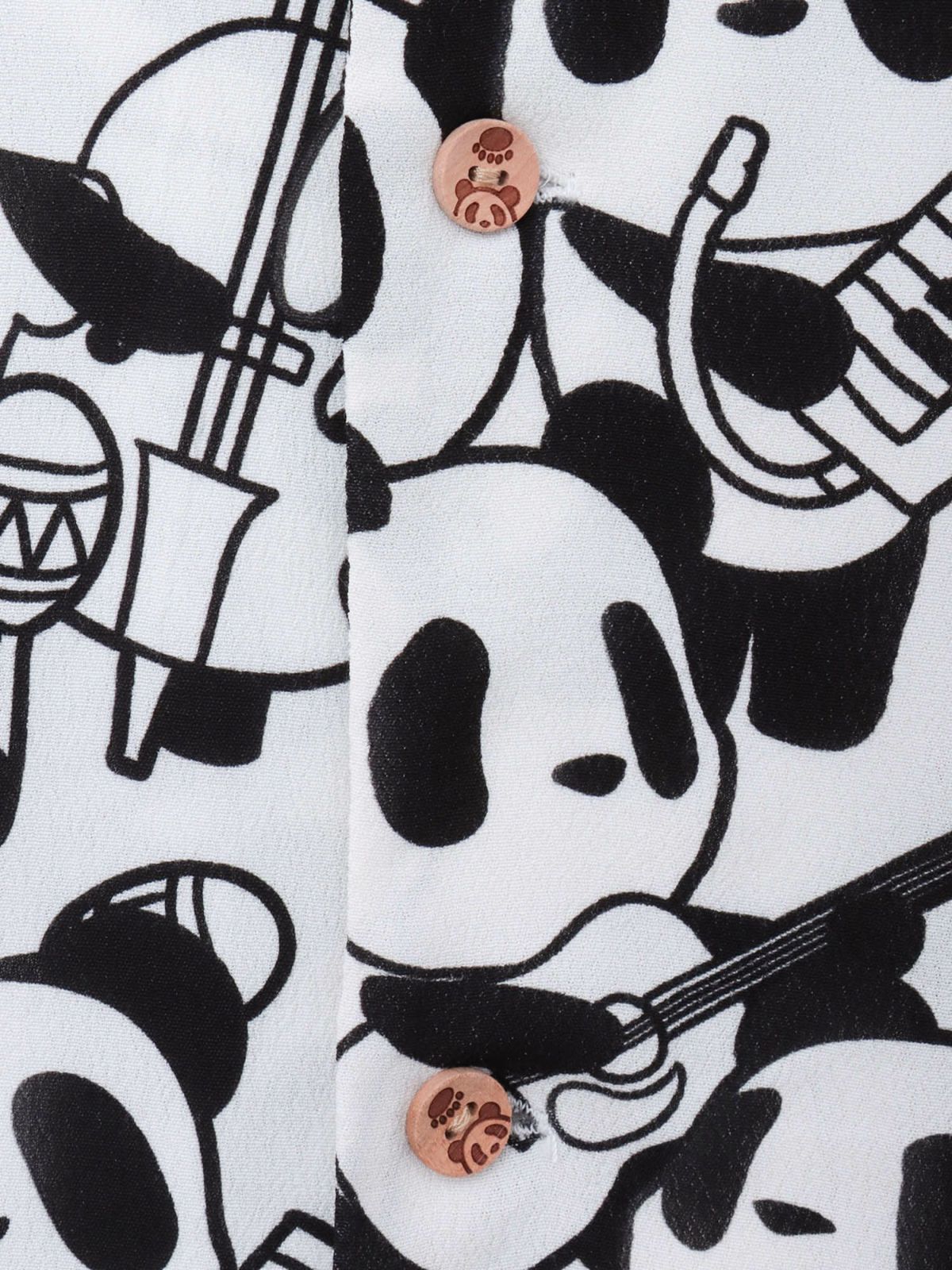 【PANDIESTA JAPAN】“くまねこ楽団”レーヨンアロハシャツ