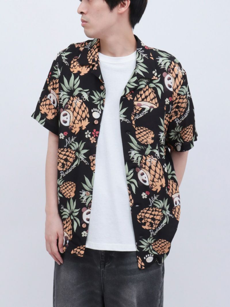 【PANDIESTA JAPAN】“パイナップルパンダ”レーヨンアロハシャツ