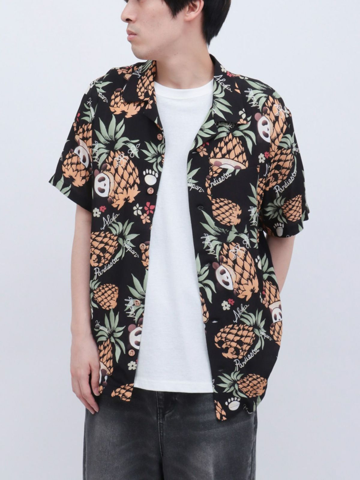 【PANDIESTA JAPAN】“パイナップルパンダ”レーヨンアロハシャツ